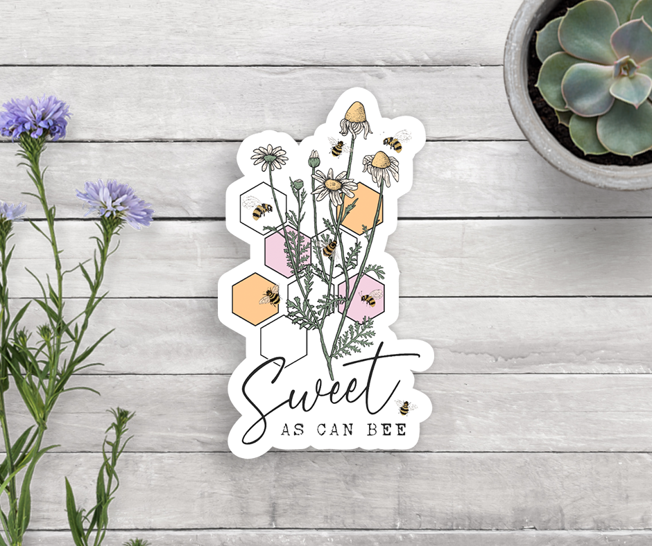 Sweet As Can Bee Vinyl Sticker