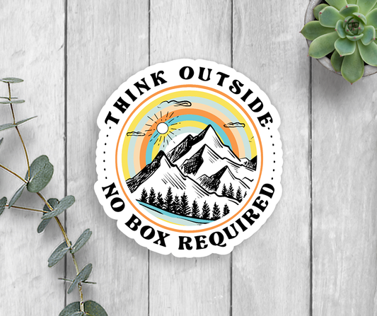 Think Outside No Box Required Vinyl Sticker