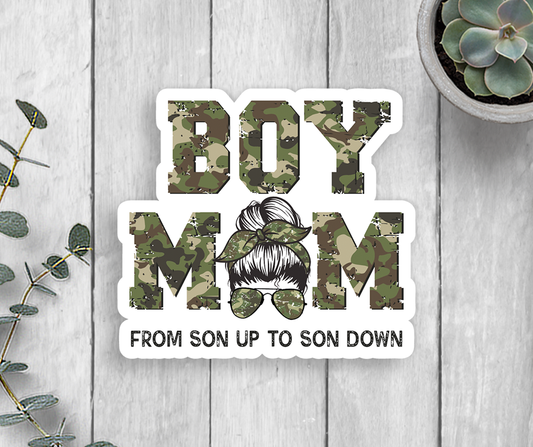 Boy Mom From Son Up To Son Down Vinyl Sticker