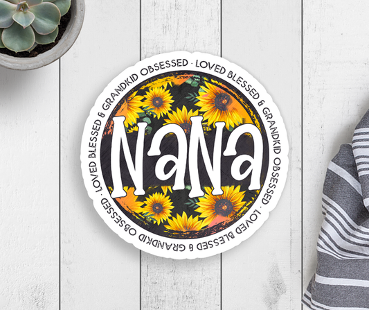 Nana Sunflower  Vinyl Sticker