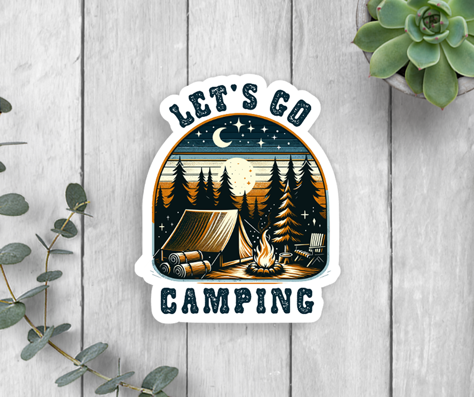 Let's Go Camping Vinyl Sticker