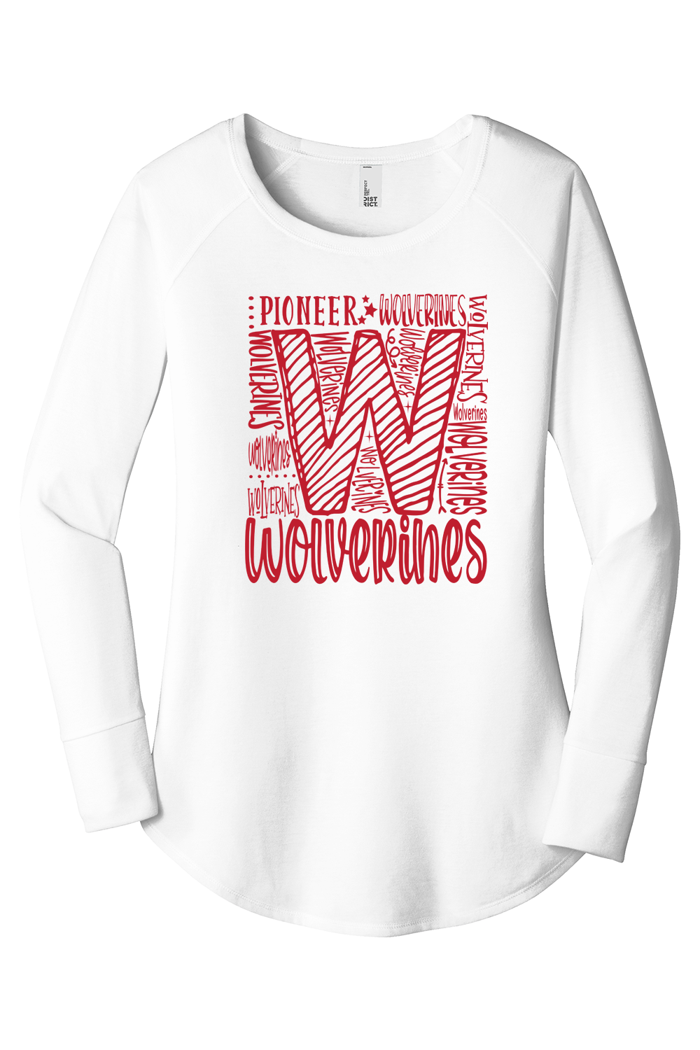 Wordle Wolverine District ® Women’s Perfect Tri ® Long Sleeve Tunic Tee DT132L