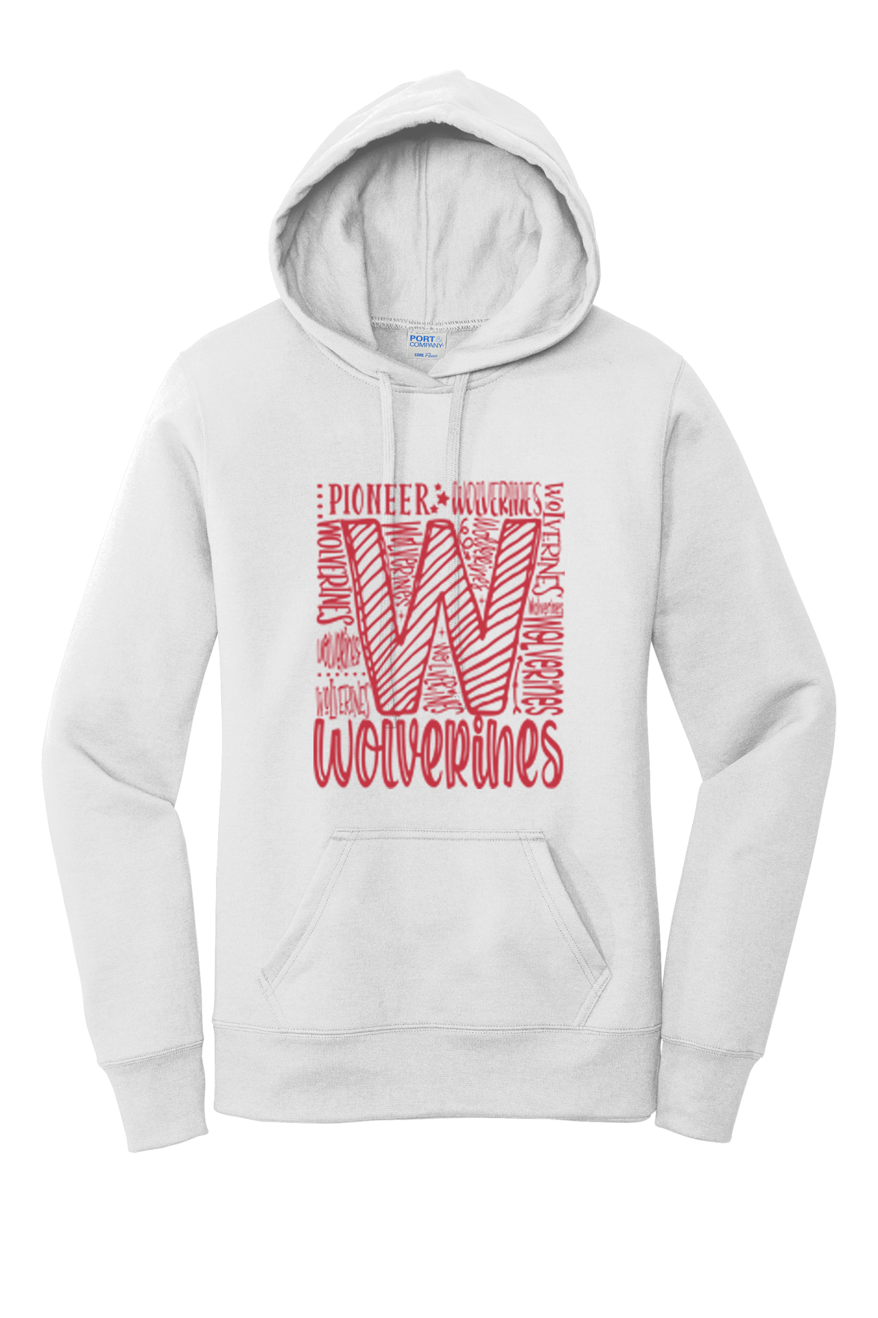 Wordle Wolverine Women's Core Fleece Pullover Hooded Sweatshirt LPC78H