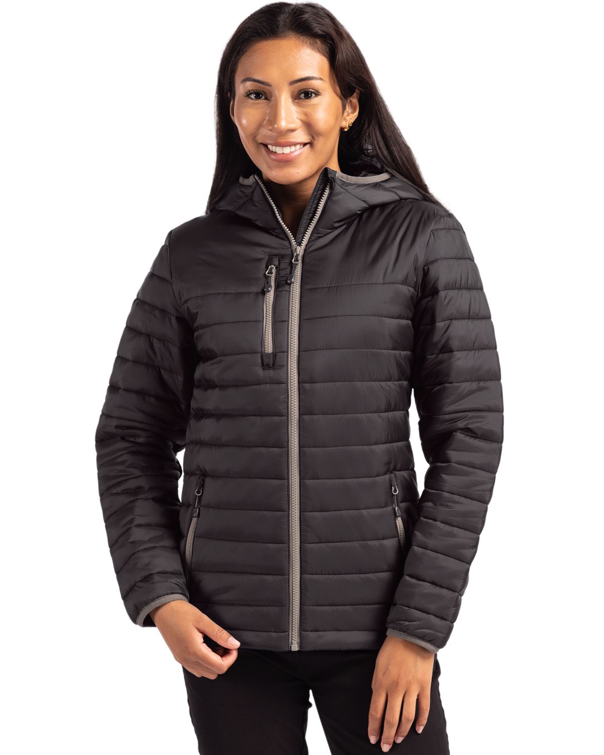 Clique Valhalla Recycled Insulated Puffer Womens Full Zip Hooded Jacket