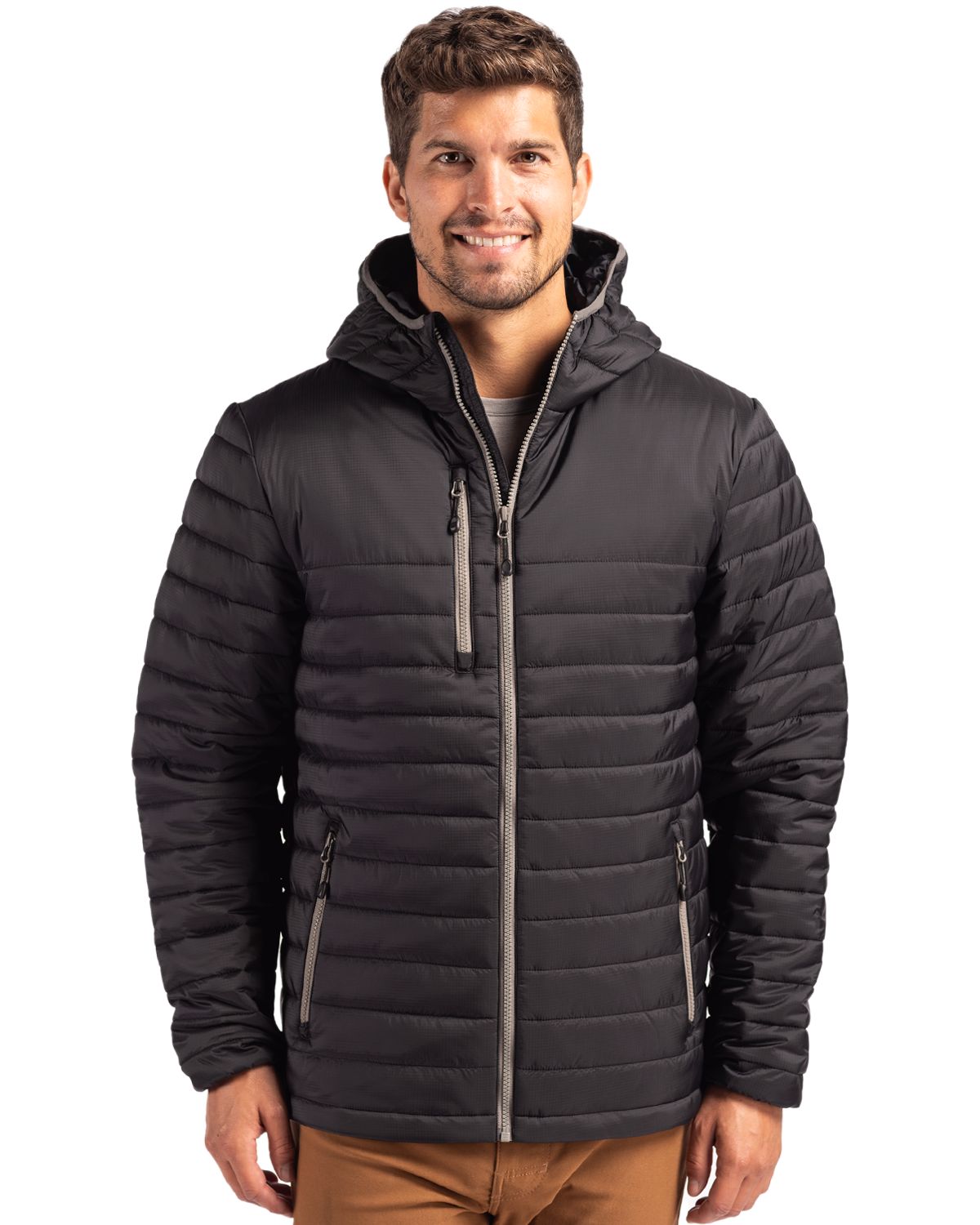 Clique Valhalla Recycled Insulated Puffer Mens Full Zip Hooded Jacket