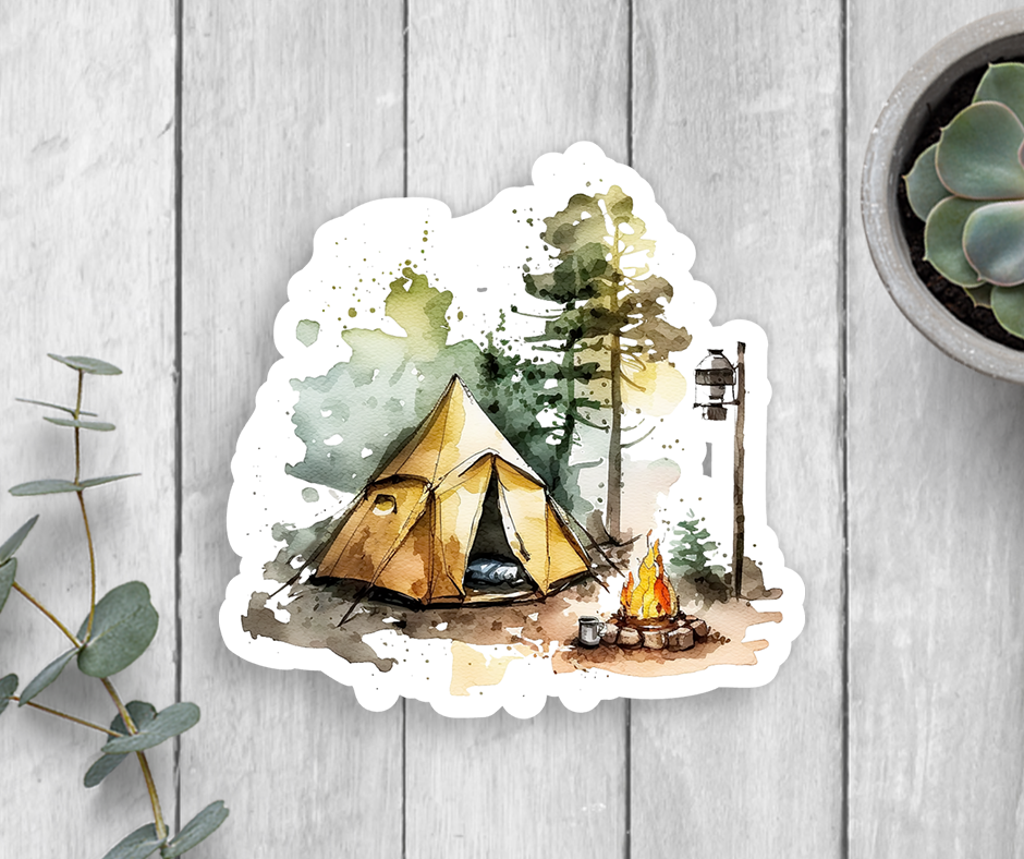 Camping Tent Vinyl Sticker