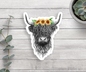 Highland Cow Vinyl Sticker