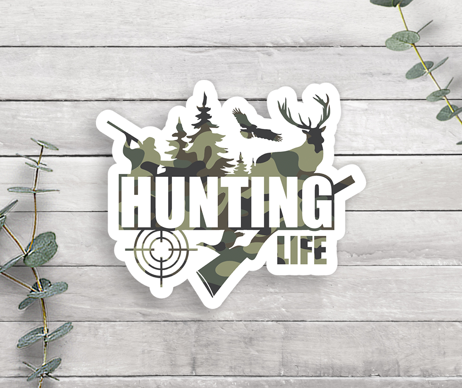 Hunting Life Camo Vinyl Sticker