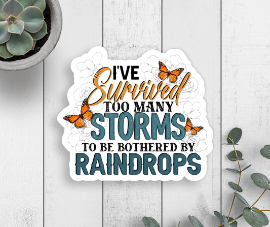 Storms Raindrops Vinyl Sticker