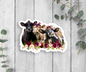 Floral Cow Trio Vinyl Sticker