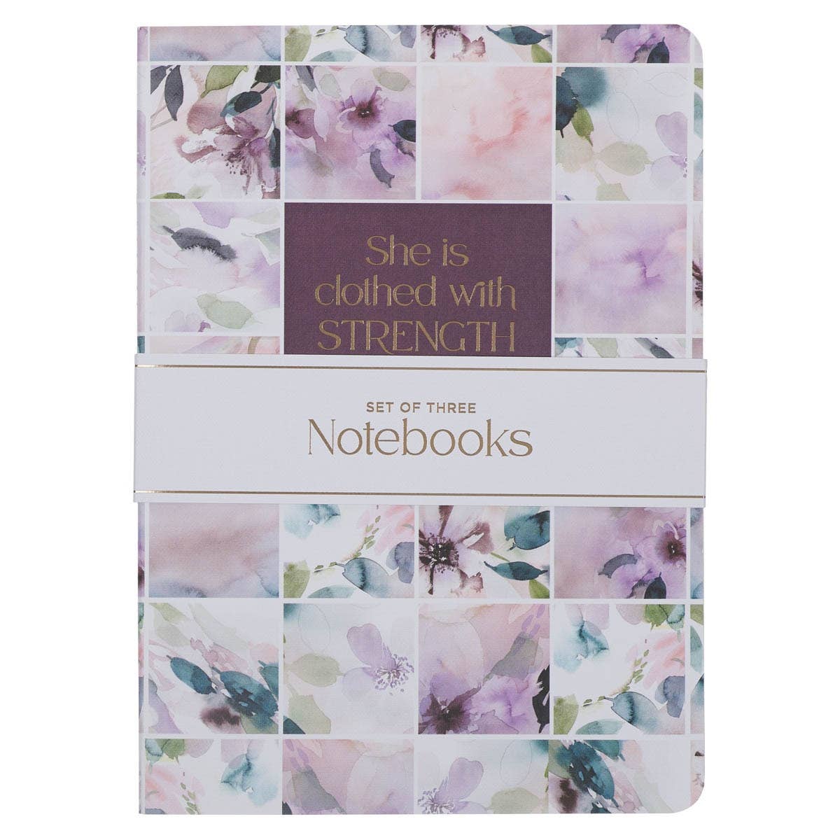 Notebook Set 3pc Strength and Dignity Purple Floral Prov 31: