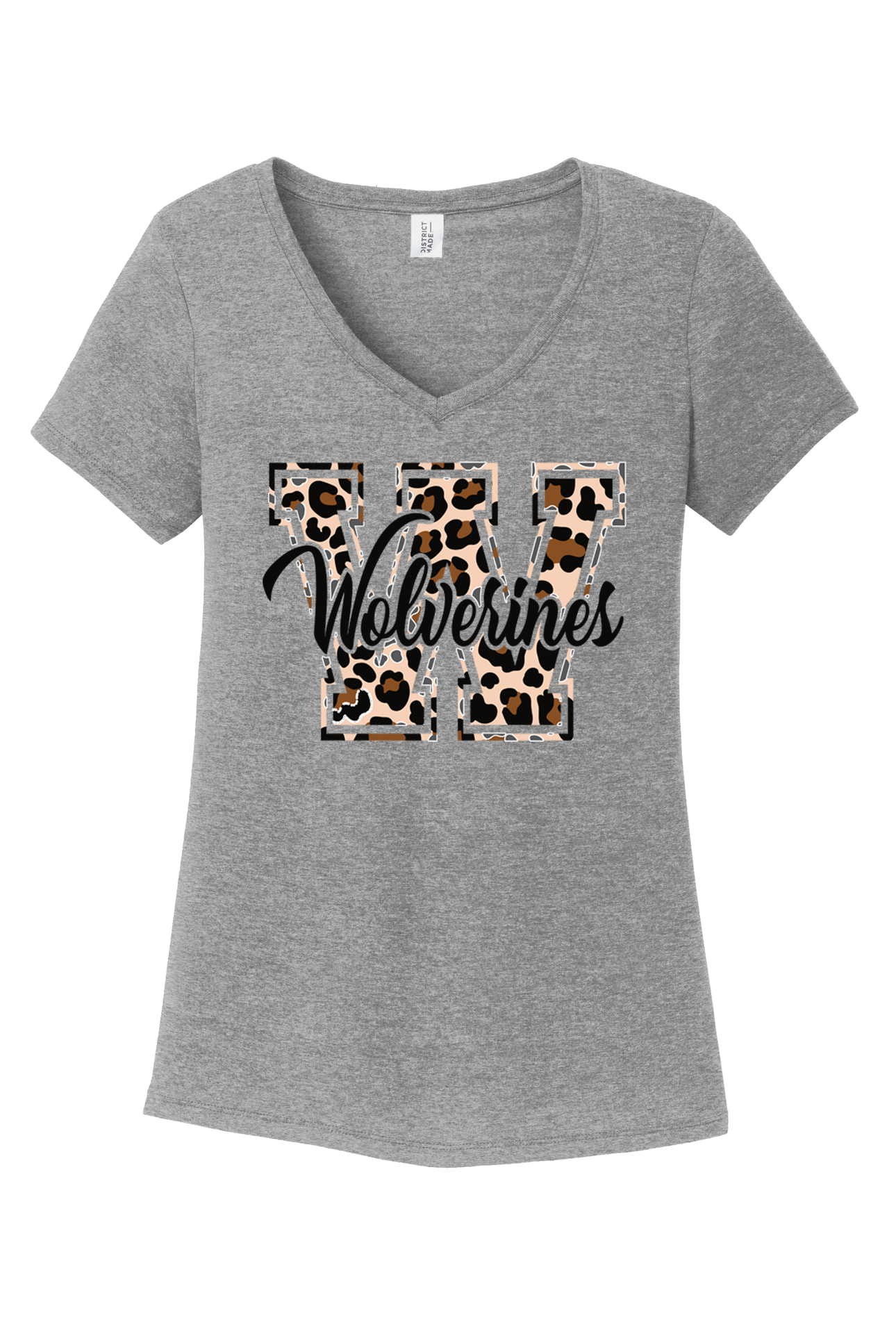 Leopard Print District® Women's Perfect Tri® V-Neck Tee. DM1350L